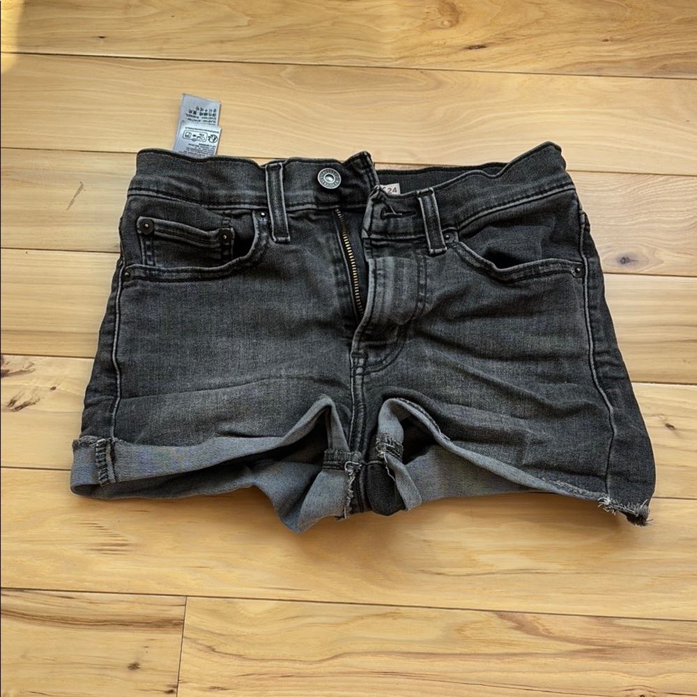 Levi's Black Distressed Denim Shorts